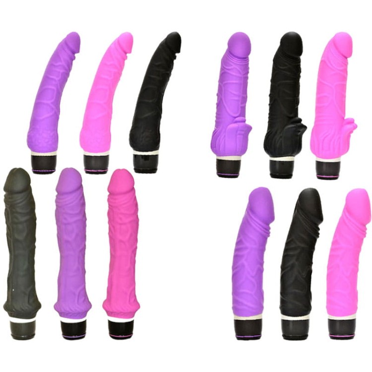 Duży różowy wibrator  bezwonny silikon  21 cm-2