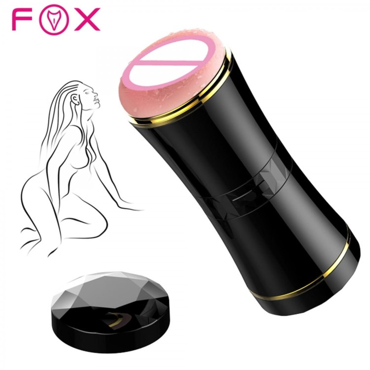 Dwustronny ręczny masturbator wagina usta-2