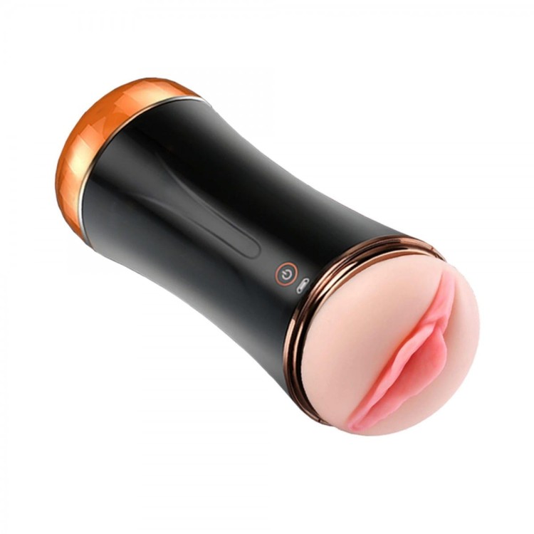 Wagina i anus Dwustronny masturbator z wibracjami-4