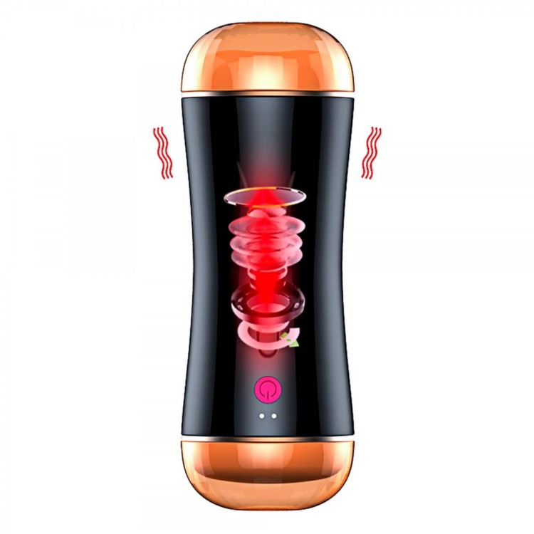 Wibrujący masturbator dwustronny wagina anus-1