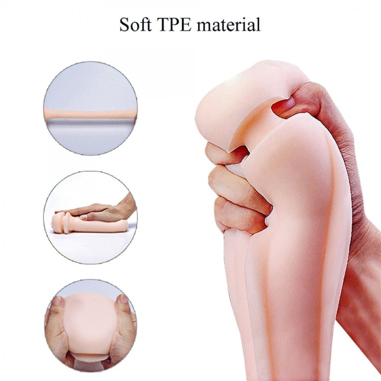 Wibrujący masturbator dwustronny wagina anus-5