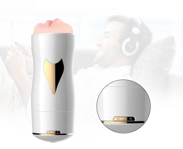 Podwójny wibrujący masturbator wagina usta-6