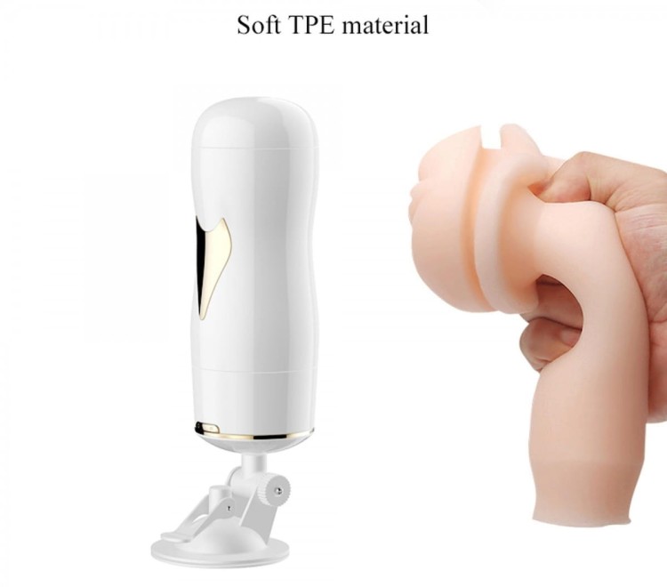 Podwójny wibrujący masturbator wagina usta-8