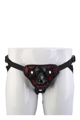 Zestaw Czarne dildo z elegancką uprzężą-1