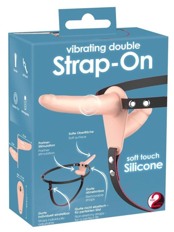 Wibrator dwa penisy na uprzęży strap-on-7