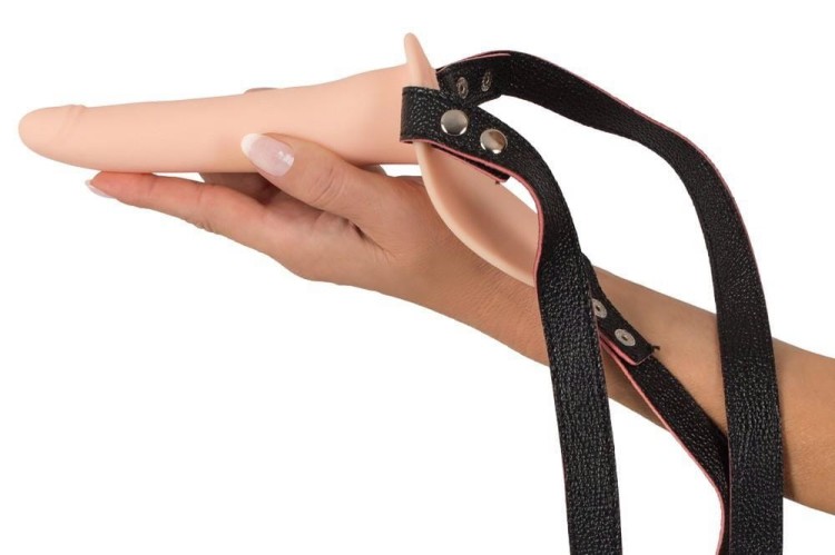 Wibrujący penis analny z uprzężą strap-on-1