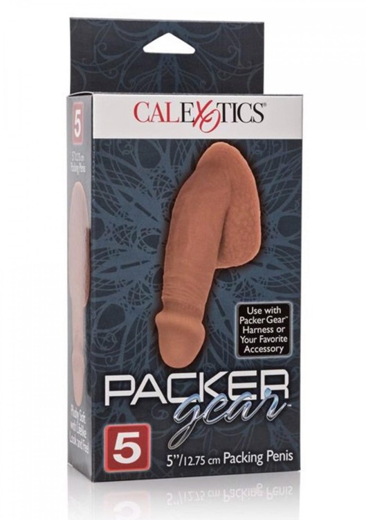 Mały elastyczny penis 12.8 cm Jasny brąz-2