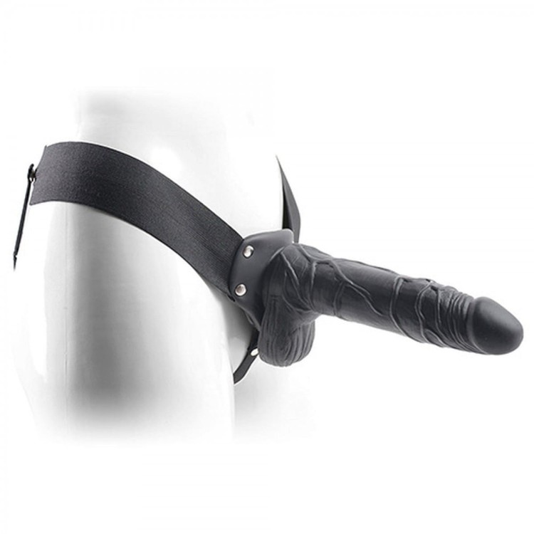 Proteza czarnego penisa 20,3 cm Strap-on