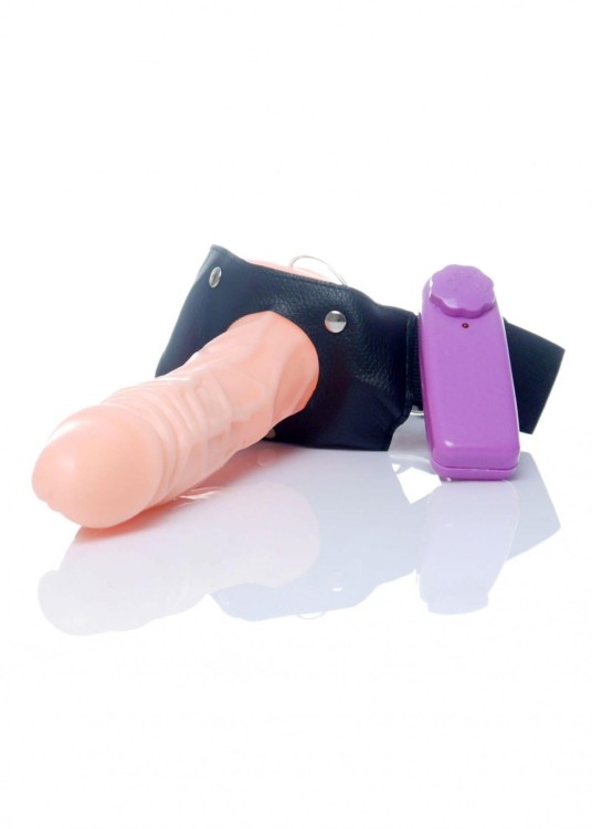 Proteza strap-on z wibracjami 16 cm-4