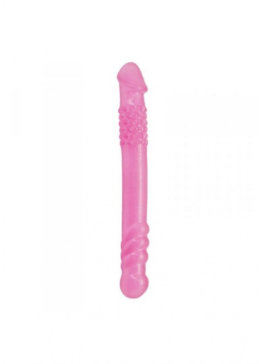 Podwójny penis dla par/singli 25,4/3,2 cm Różowy-2