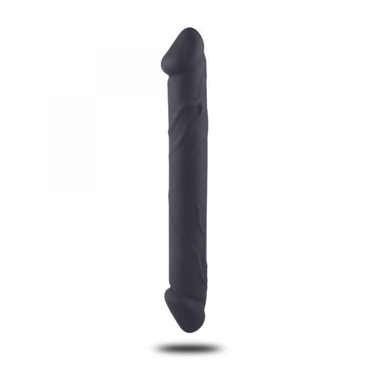 Dwustronne silikonowe dildo Czarny penis 23/4 cm