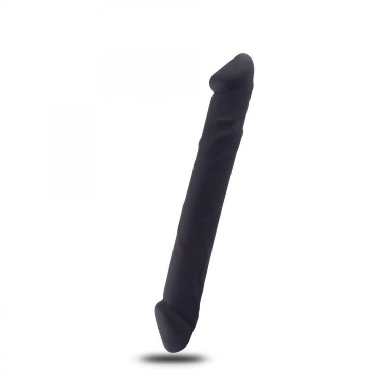 Dwustronne silikonowe dildo Czarny penis 23/4 cm-1