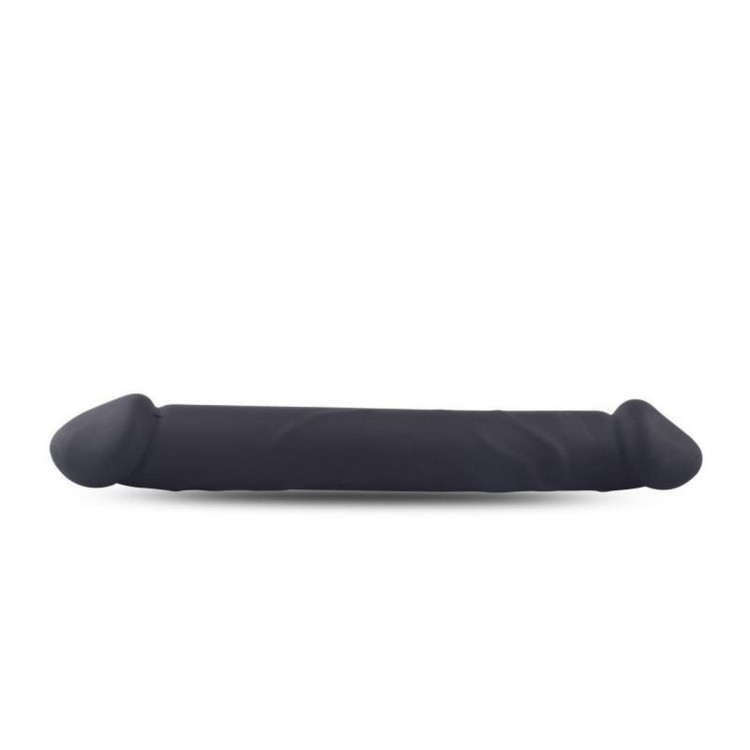 Dwustronne silikonowe dildo Czarny penis 23/4 cm-2