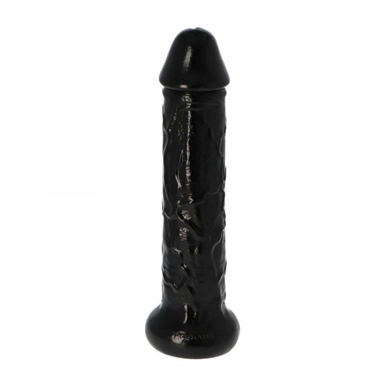 Czarny penis z mocną przyssawką 28 cm-2