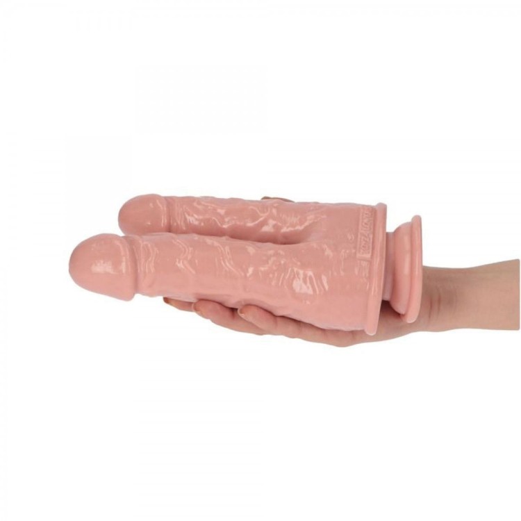 Dildo do podwójnej penetracji 18,5 cm Cielisty-1