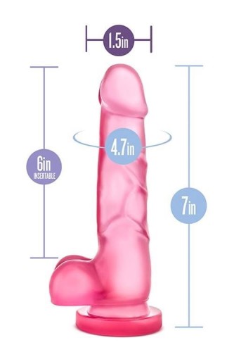 Przyjemne dildo z jądrami Żelowy penis 15,2/3,2 cm-1