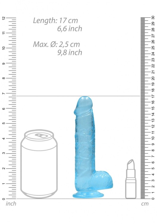 Żelowy penis 15 cm Kolor niebieski-6