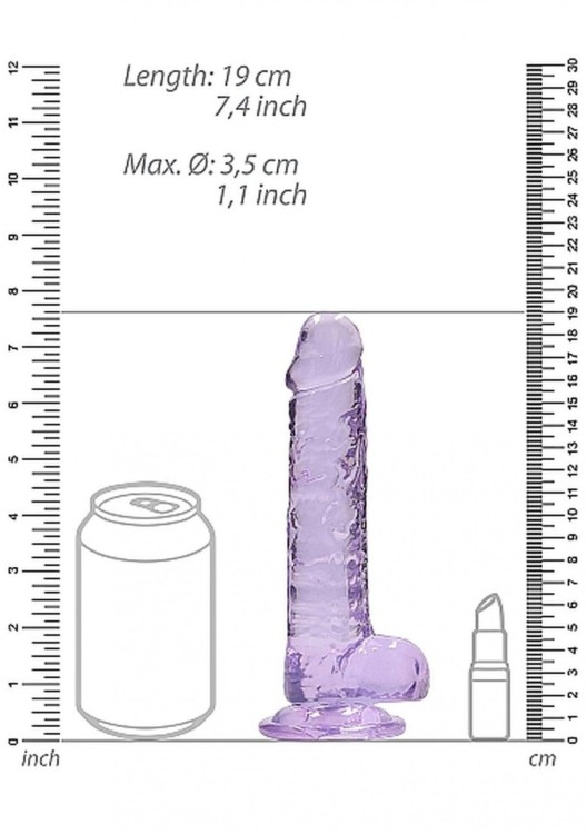 Miękki żelowy penis Wysokość 17,8 cm Fioletowy-2