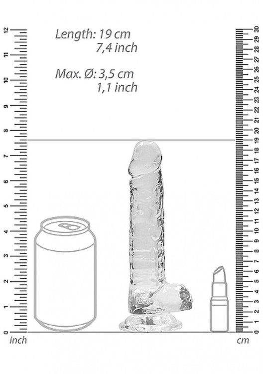 Miękki żelowy penis Wysokość 17,8 cm Bezbarwny-2