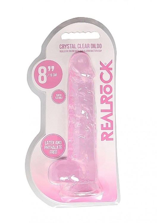 Duży żelowy penis Wysokość 20,3 cm Różowy-4