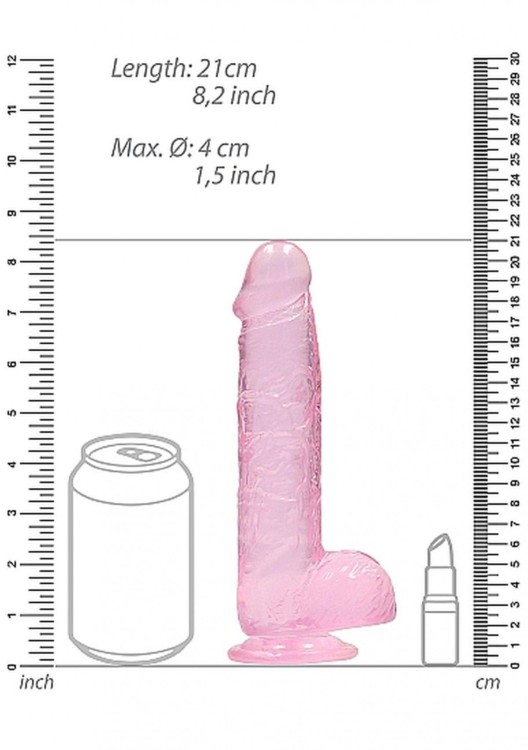 Duży żelowy penis Wysokość 20,3 cm Różowy-2