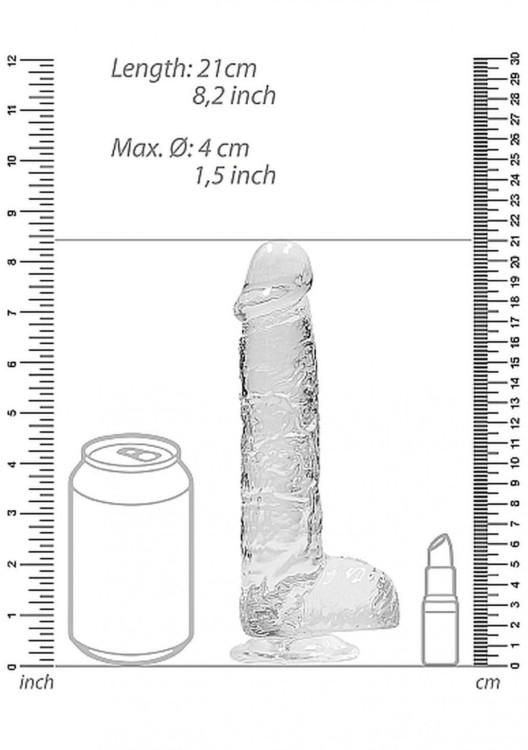 Duży żelowy penis Wysokość 20,3 cm Bezbarwny-2