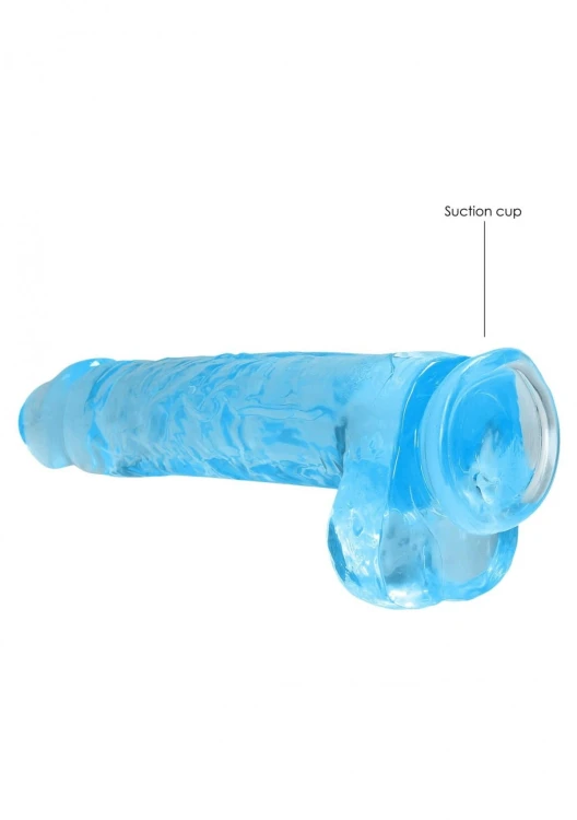 Duży żelowy penis Wysokość 23 cm Niebieski-2