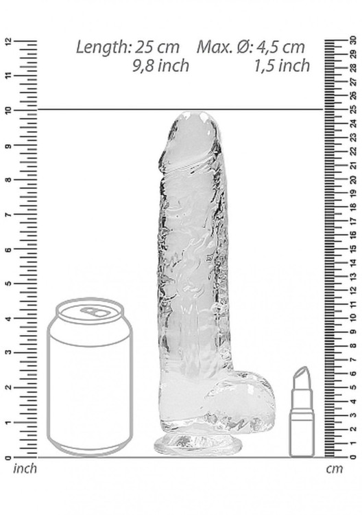 Duży żelowy penis Wysokość 23 cm Bezbarwny-2