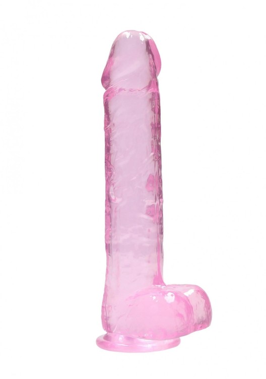 Żelowe wielkie dildo Wysokość 25 cm Różowe-1