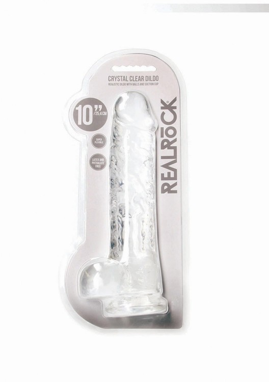 Żelowe wielkie dildo Wysokość 25 cm Bezbarwny-3