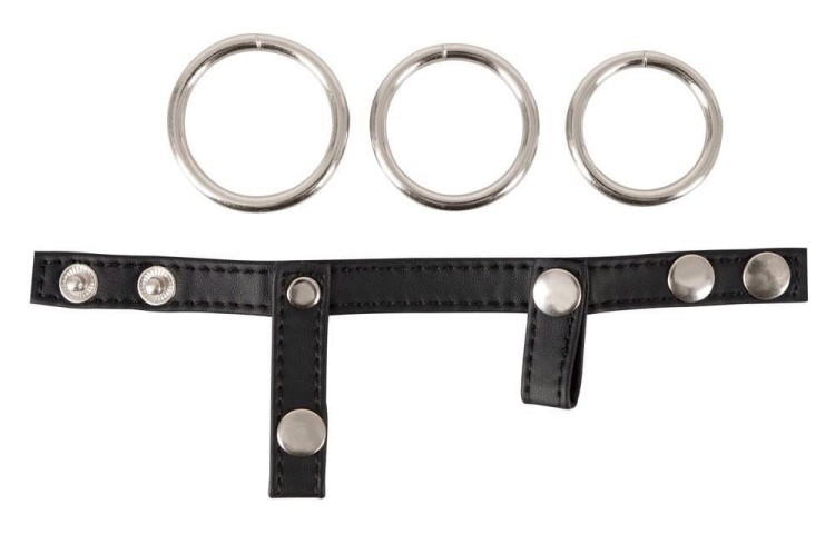 Strap-on na penisa metalowy pierścień erekcyjny-4