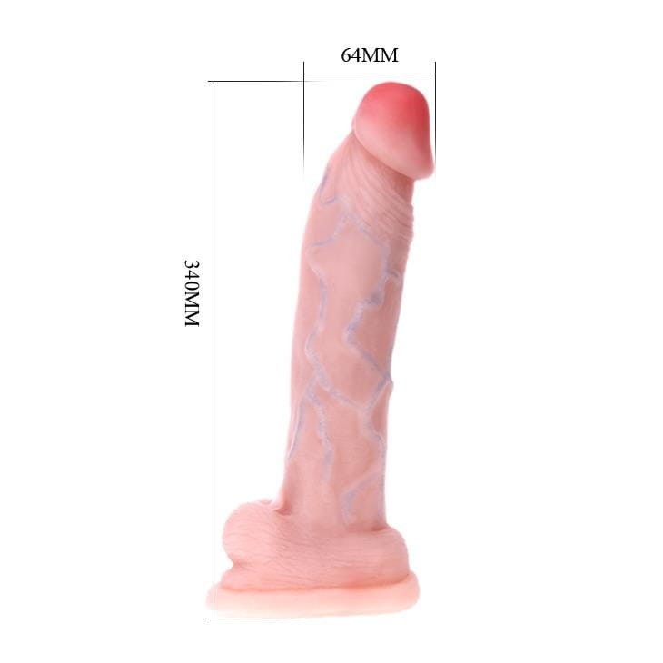 Gigantyczny penis Miękka cyber skóra 34 x 6,4 cm-4
