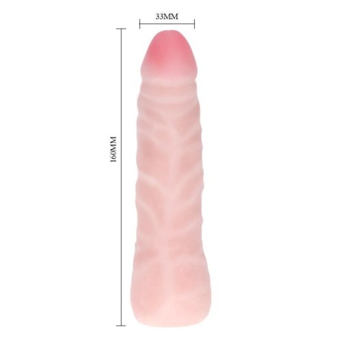Prosty penis z cyber skóry Wyginany Dł 16,5 cm-1