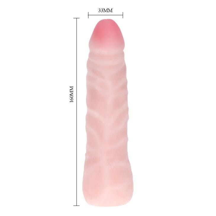 Prosty penis z cyber skóry Wyginany Dł 16,5 cm-1