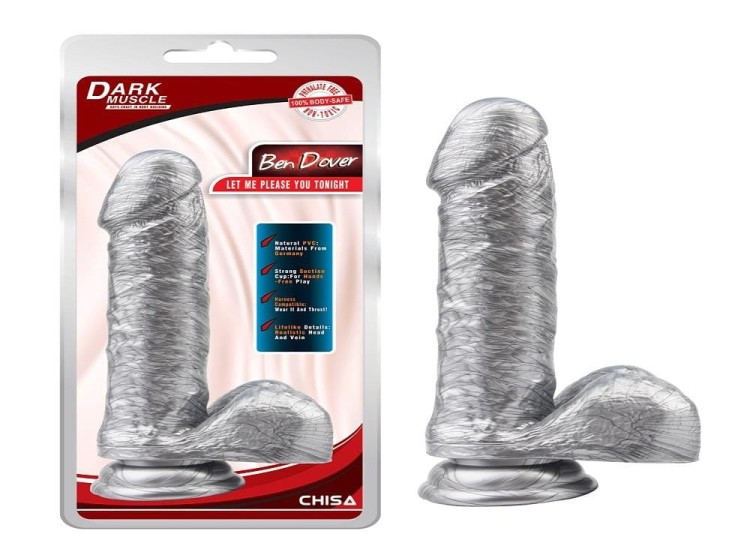 Żelowy penis do ściany lub strap-ona 19,5 x 4 cm-4