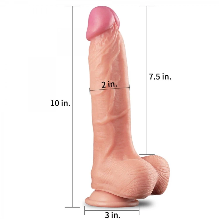 Duży penis z płynnego silikonu 25,5 x 5 cm-1