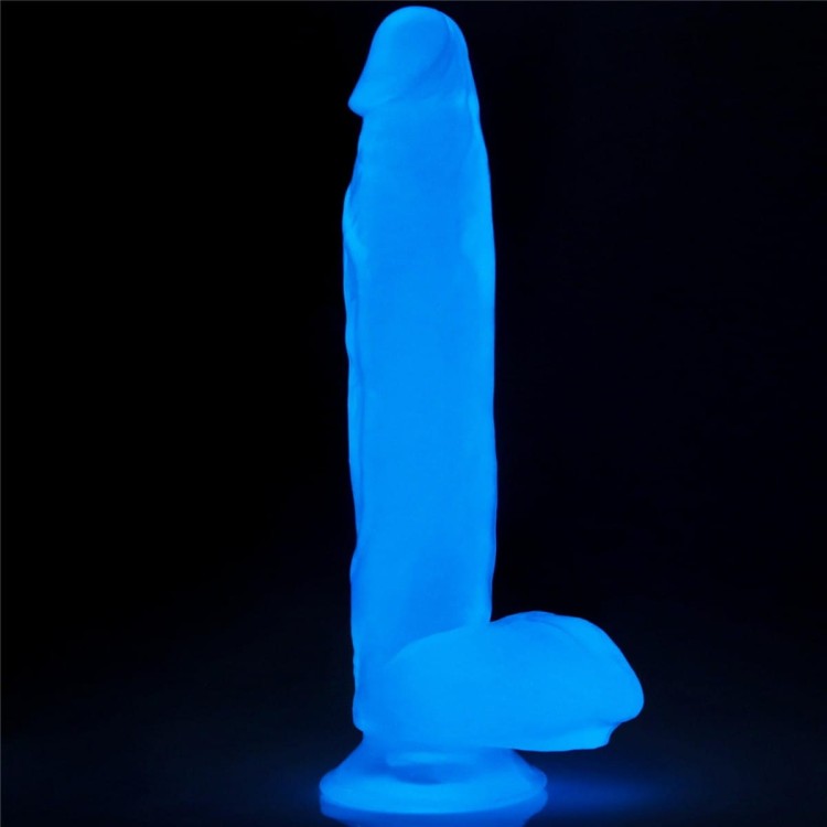 Świecące na niebiesko dildo Wysokość 25 cm-1