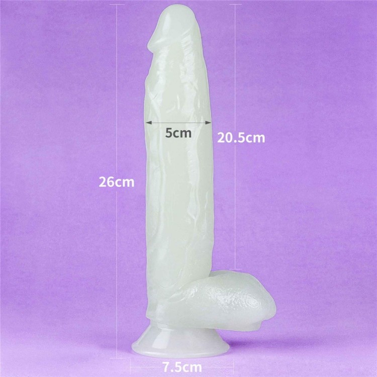 Świecące na niebiesko dildo Wysokość 25 cm-3