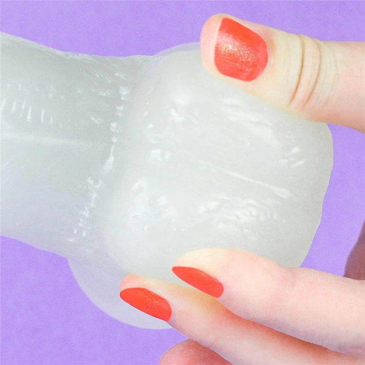 Świecące na niebiesko dildo Wysokość 19 cm-2
