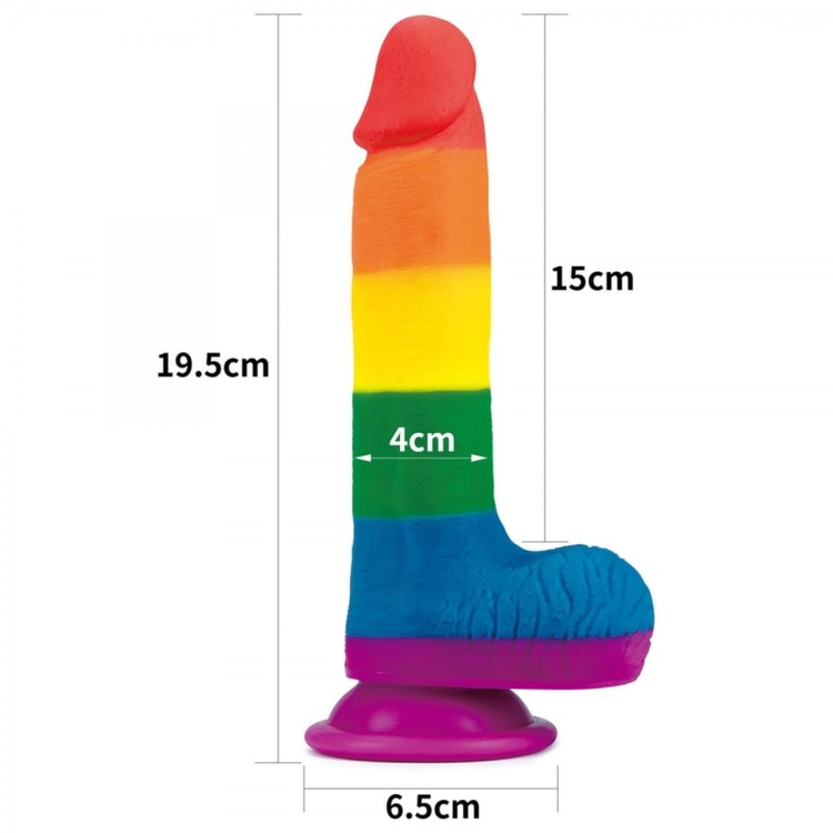 Tęczowe dildo Silikon Wymiary penisa 15/4 cm-1