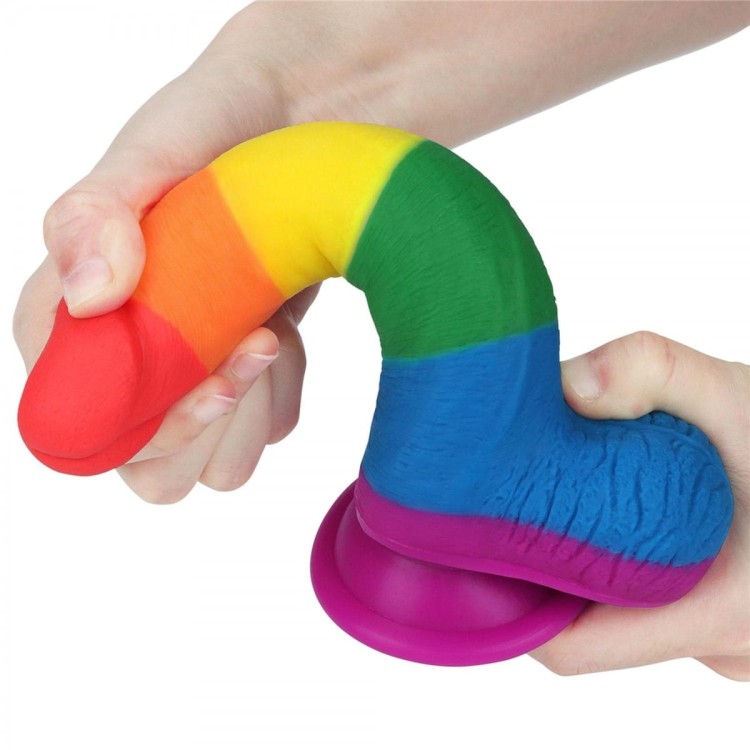 Tęczowe dildo Silikon Wymiary penisa 15/4 cm-5