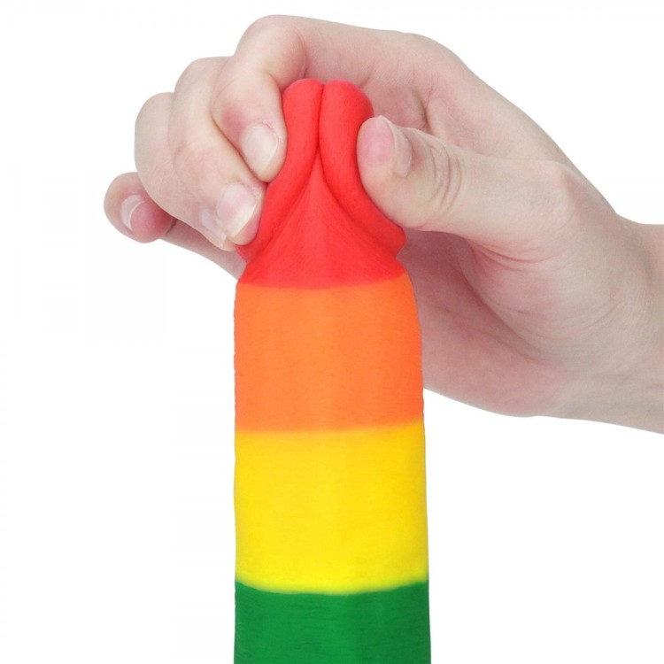 Tęczowe dildo Silikon Wymiary penisa 15/4 cm-6