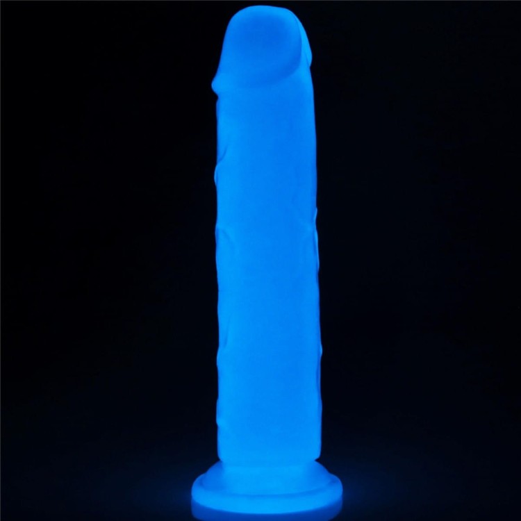Świecące na niebiesko dildo Wysokość 21,3 cm-1