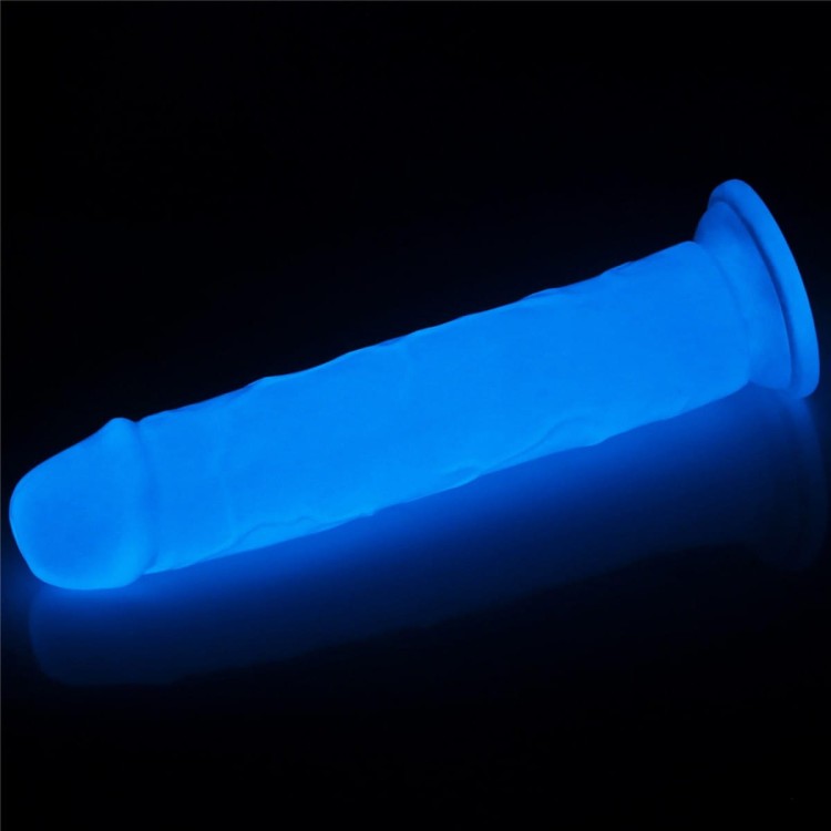 Świecące na niebiesko dildo Wysokość 21,3 cm-4