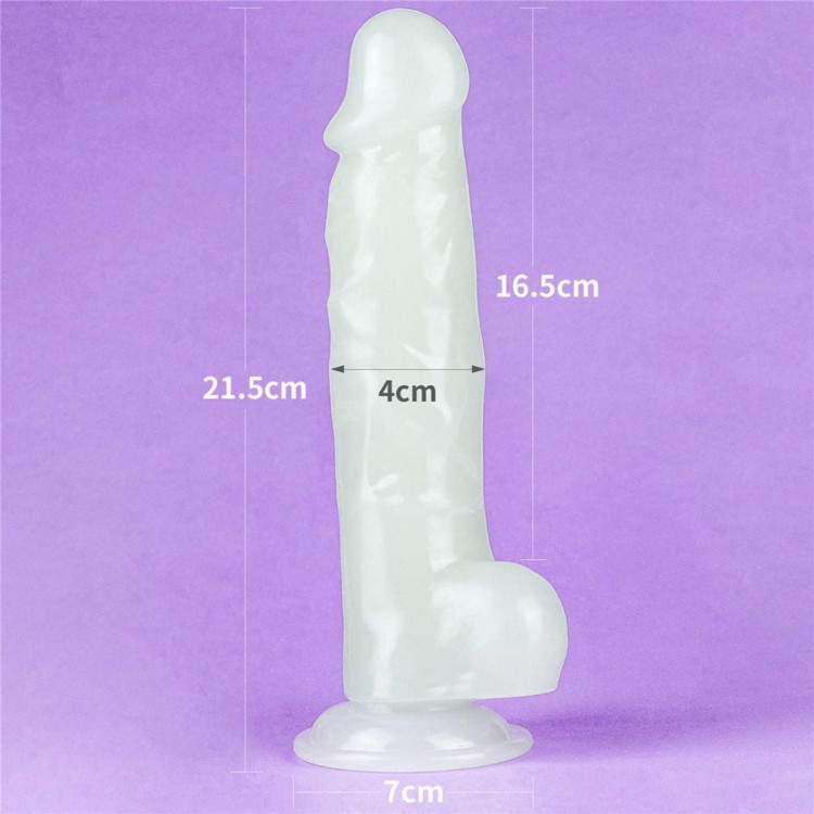 Świecące na niebiesko dildo Wysokość 21,6 cm-5