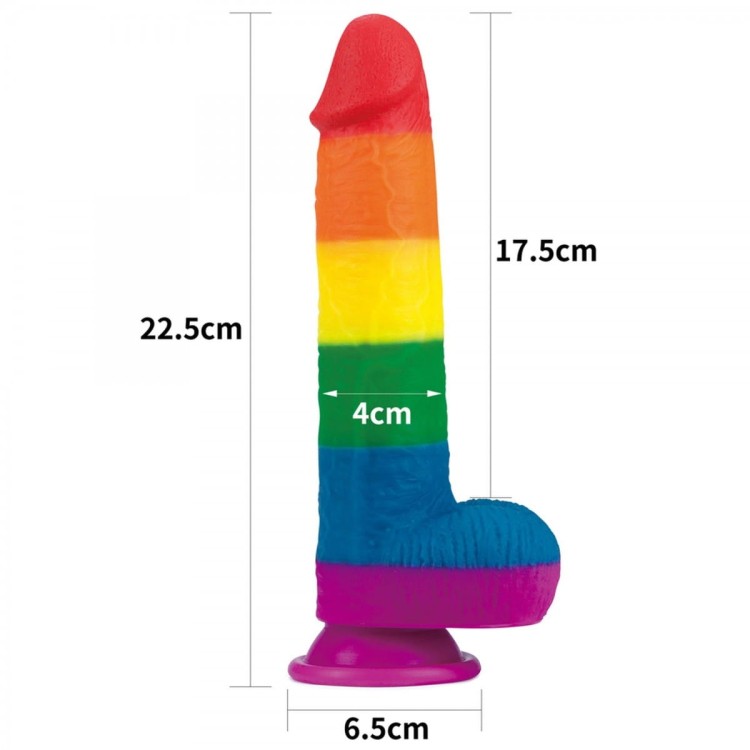 Tęczowe dildo silikonowy penis 23 cm-4