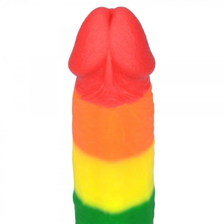 Tęczowe dildo silikonowy penis 23 cm-8