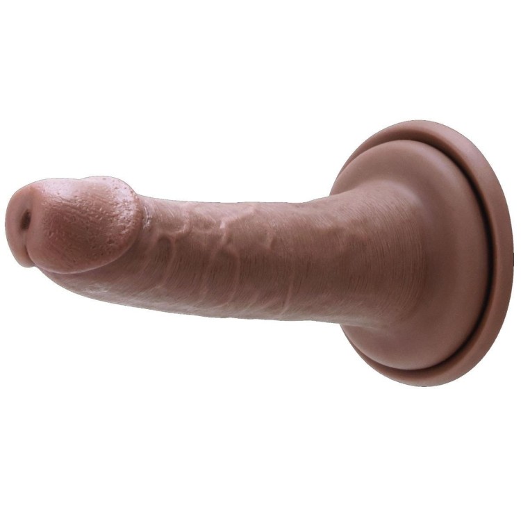 Dildo do ściany lub strap-on Penis brązowy 16,5 cm