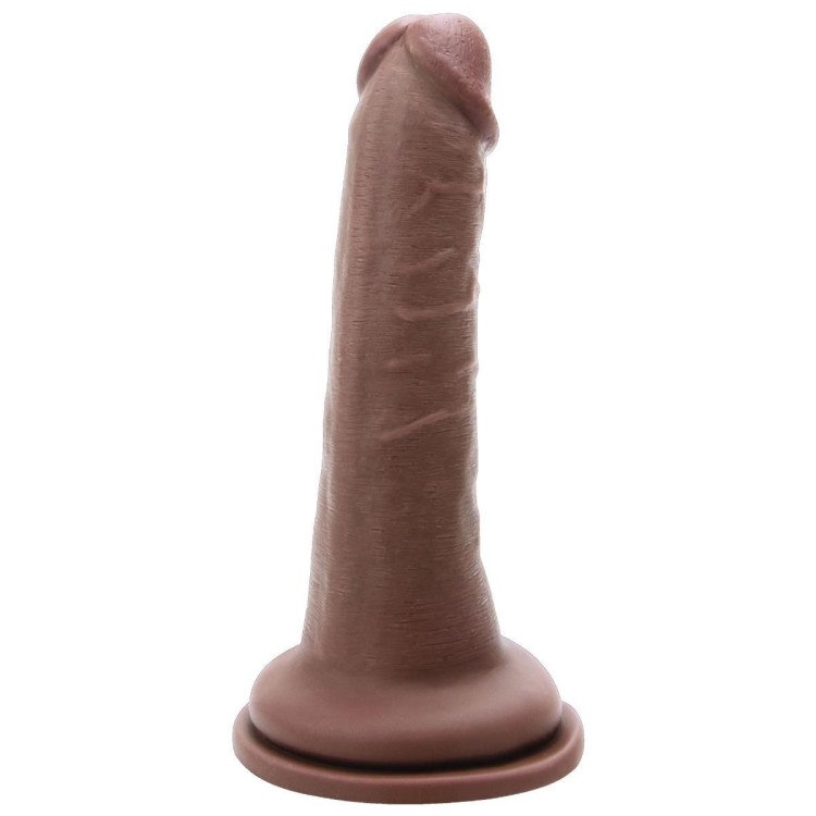 Dildo do ściany lub strap-on Penis brązowy 16,5 cm-2