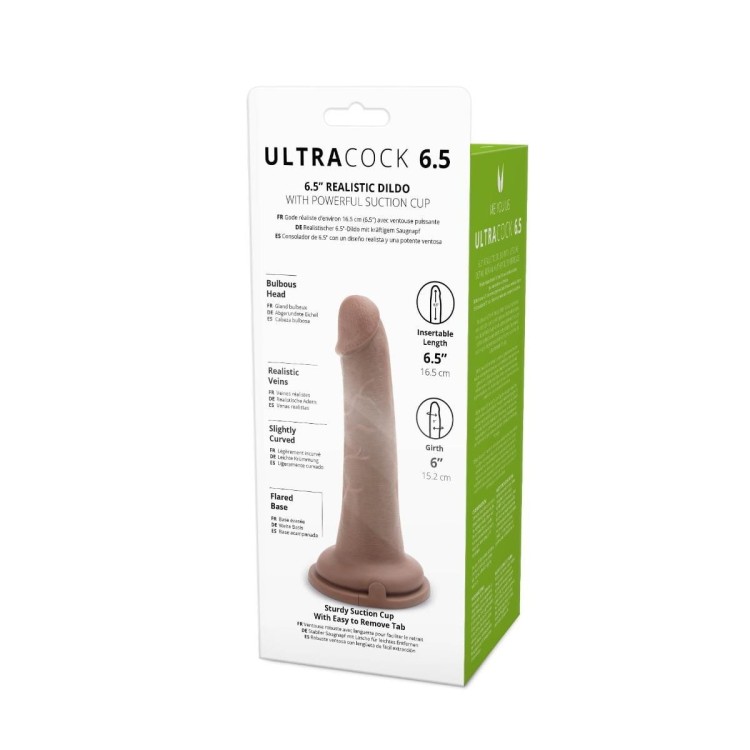 Dildo do ściany lub strap-on Penis brązowy 16,5 cm-3